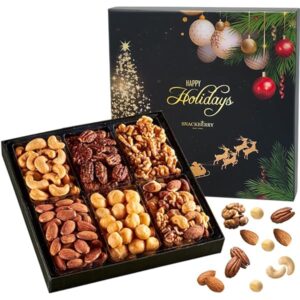 Nuts Gift Basket Arrangement Platter, Gourmet Food Snack Box, Healthy Kosher (Single)
